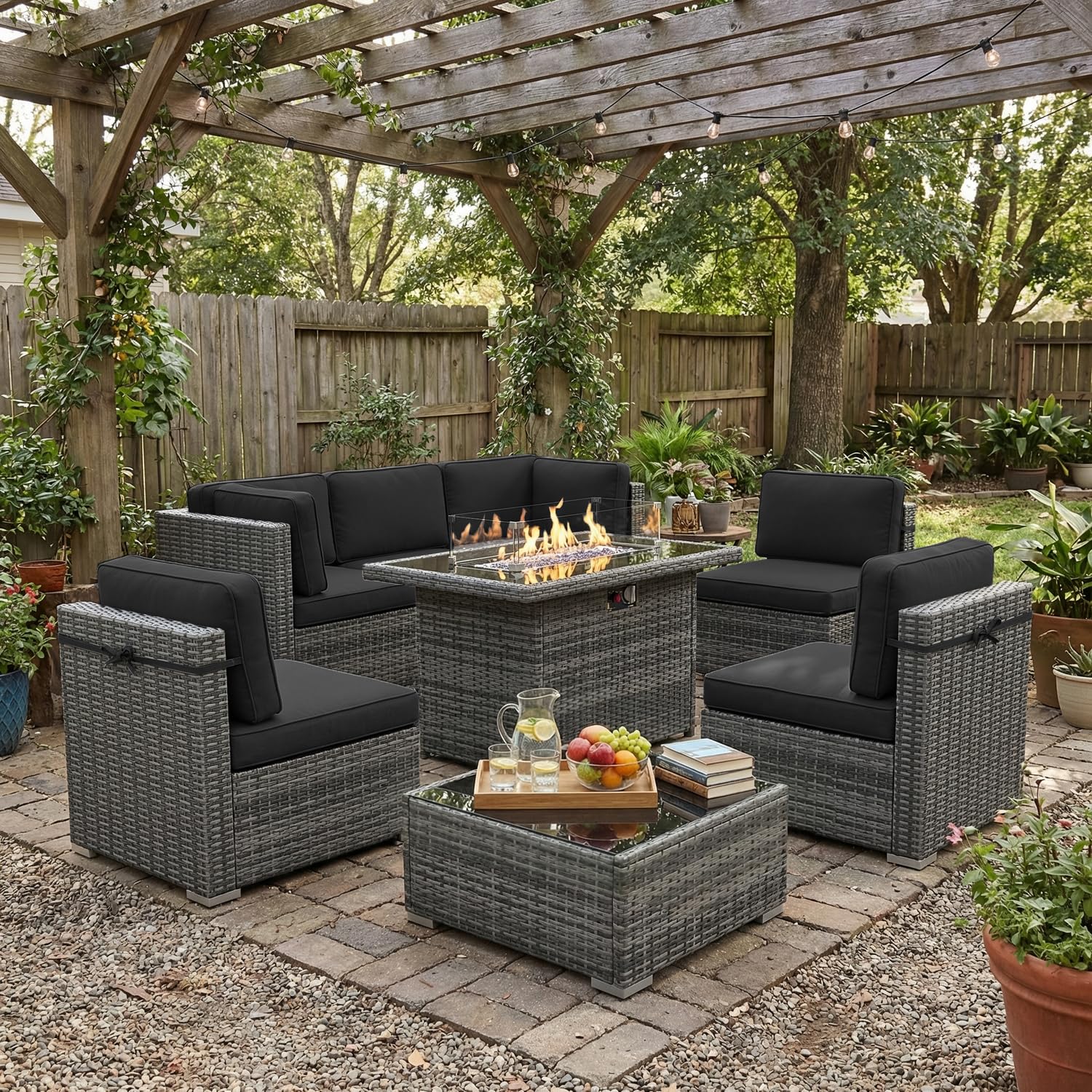 Outdoor Furniture Cafe - 8 Piece Patio Furniture Set with