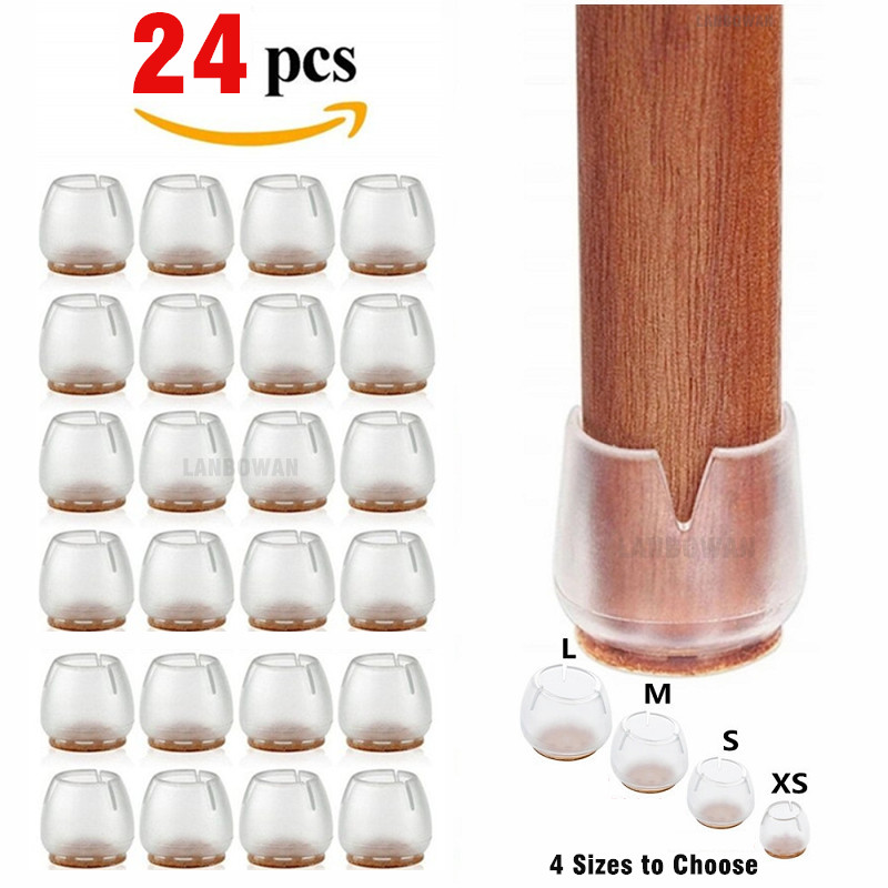 Outdoor Furniture Glider - 24pcs Silicone Chair Leg Protectors with
