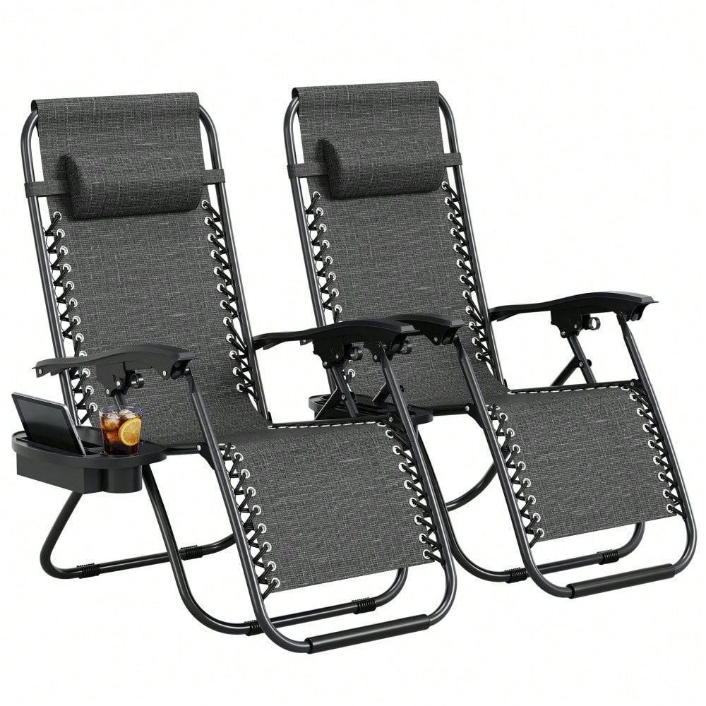 Outdoor Furniture Recliner Set - Set Of 2 ZeroGravity Chairs With