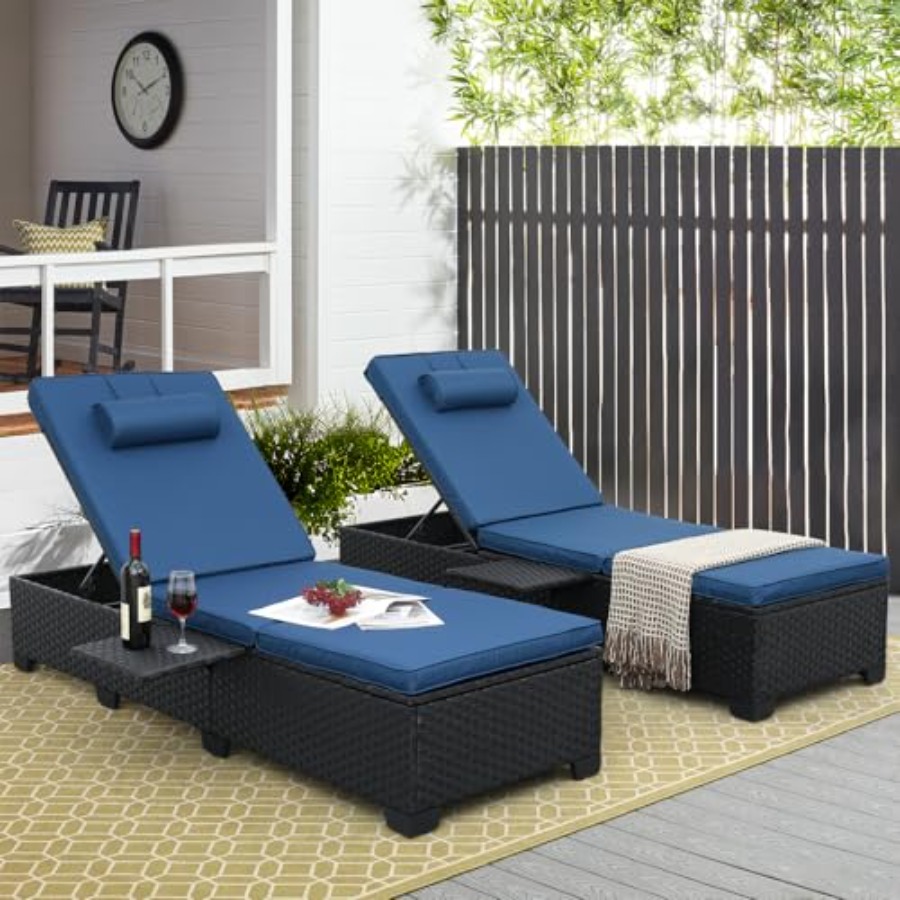 Outdoor Furniture Recliner Set - Outdoor Chaise Lounge Chairs for Outside