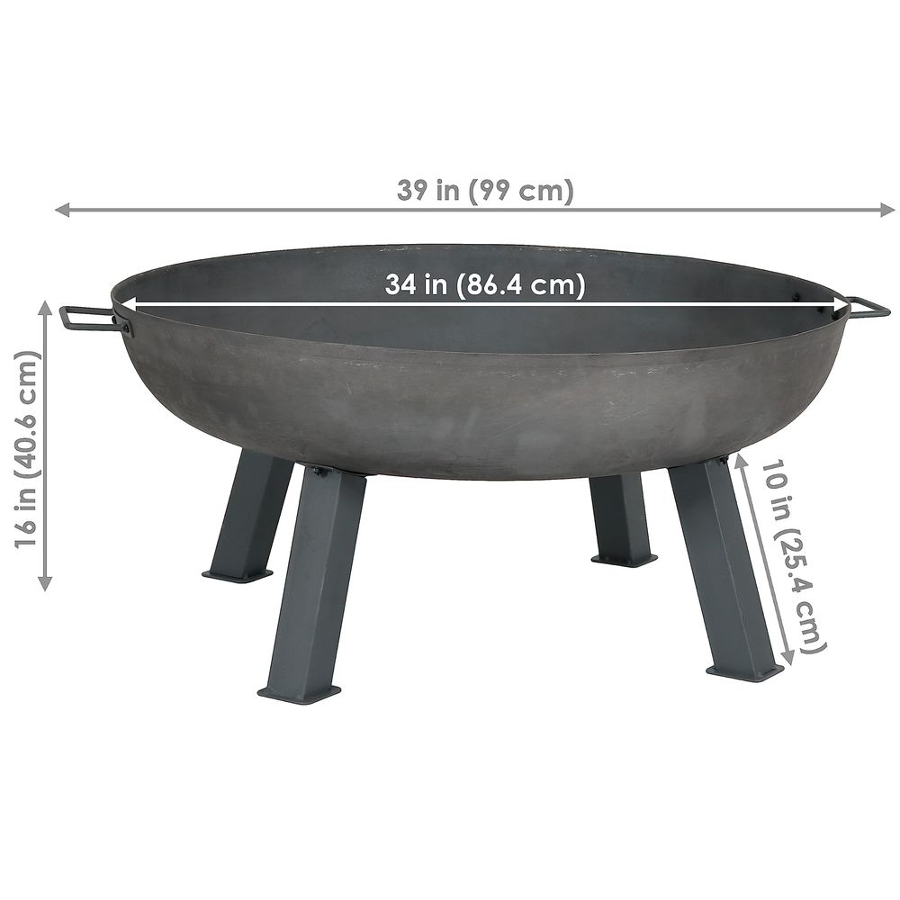 Fire Pit Bowl - Cast Iron Heavy Duty Fire Pit