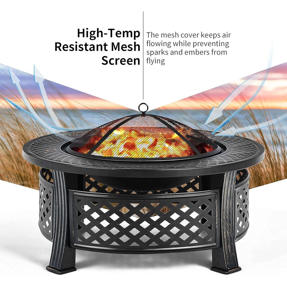 32-inch Outdoor Wood-Burning F - Fire Pit Bowl ulasan dan harga