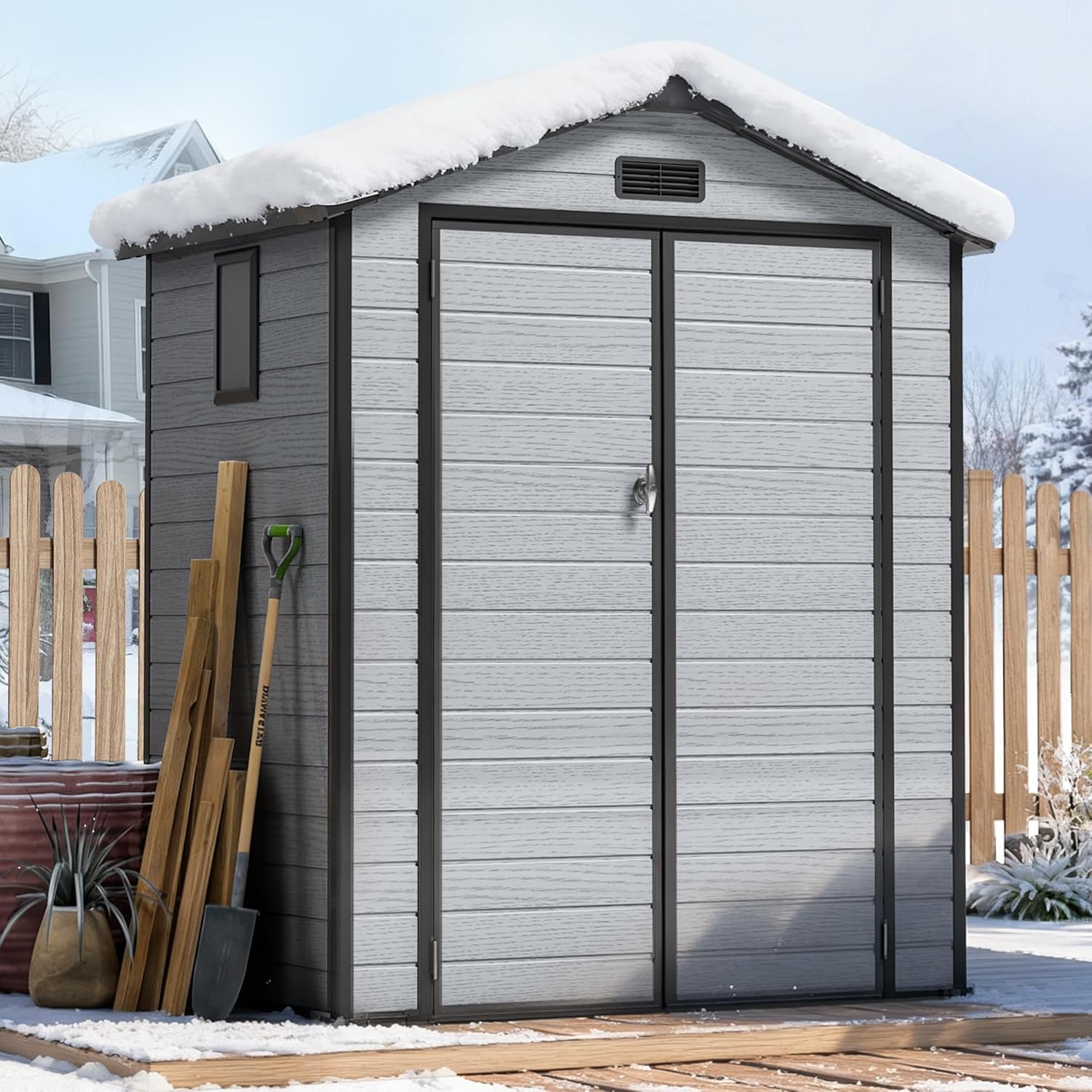 6X4 FT Outdoor Shed, Plastic S - Outdoor Furniture Design ulasan dan harga