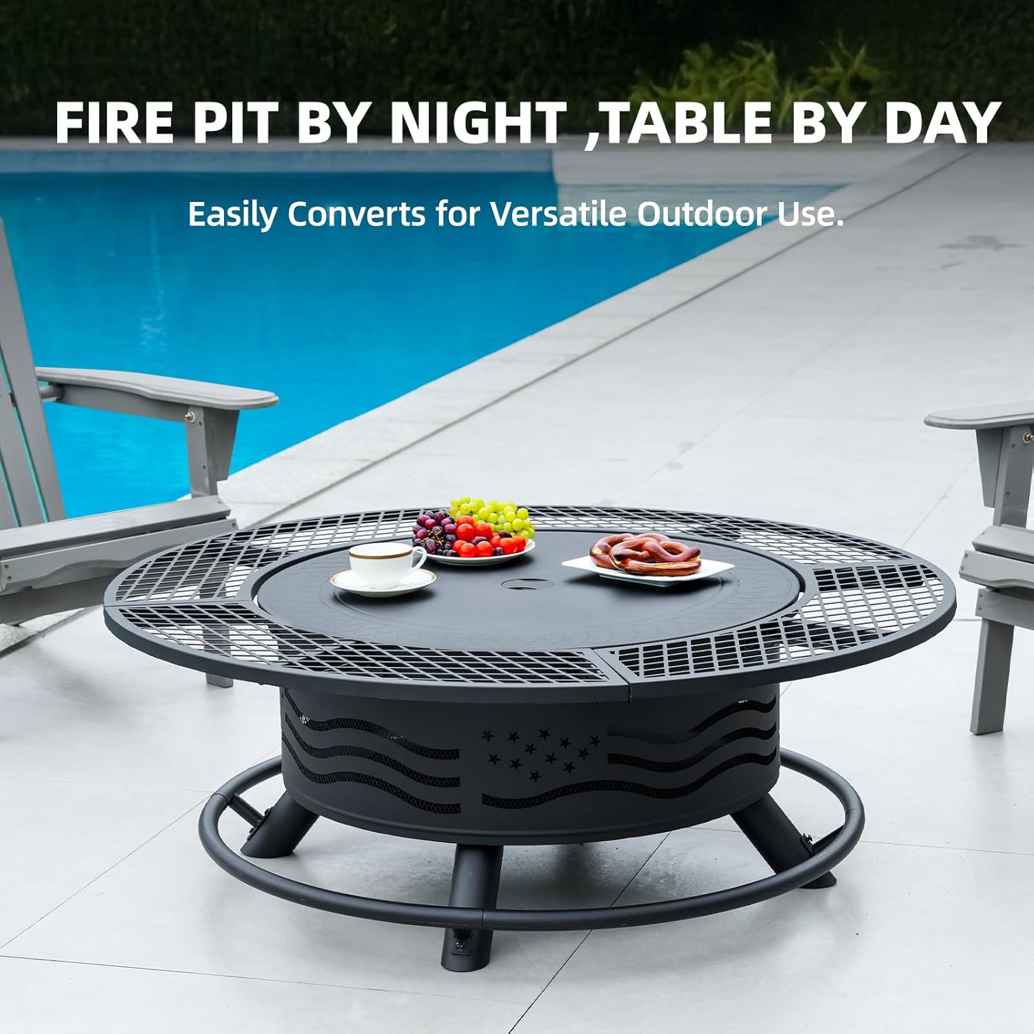 47 Inch Fire Pit with 2 Cookin - Fire Pit Bowl ulasan dan harga