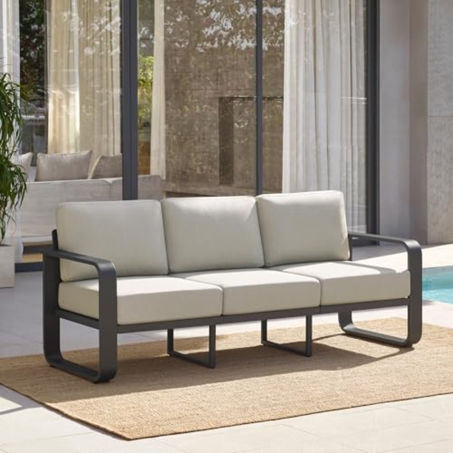 Aluminum Outdoor 3-Seater Sofa - Outdoor Furniture Without Cushions ulasan dan harga