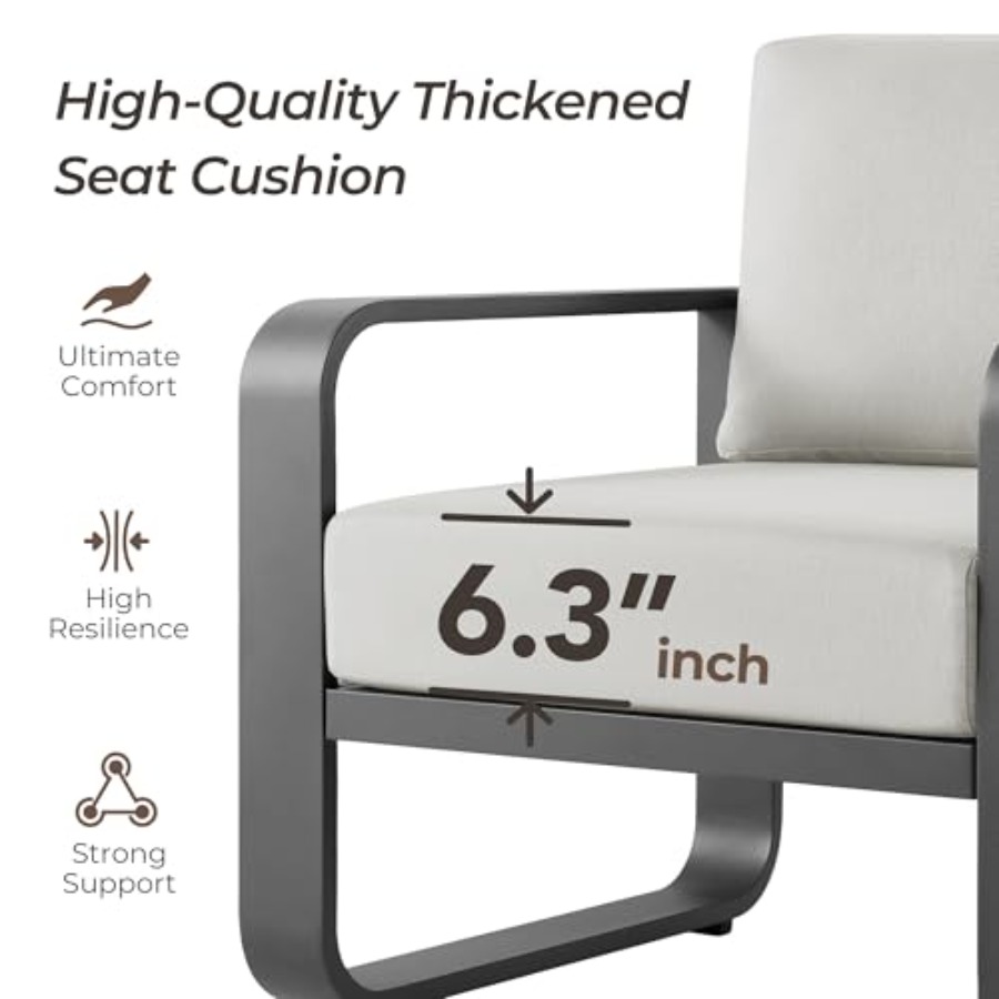 Aluminum Outdoor 3-Seater Sofa - Outdoor Furniture Without Cushions ulasan dan harga