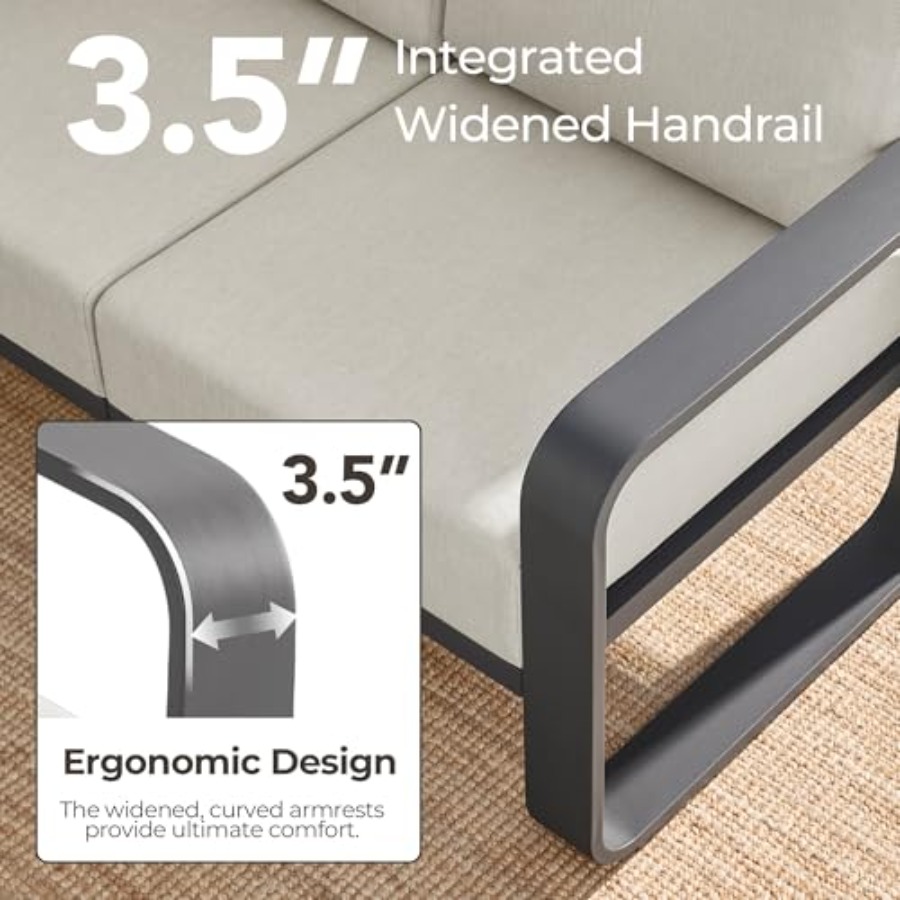 Aluminum Outdoor 3-Seater Sofa - Outdoor Furniture Without Cushions ulasan dan harga