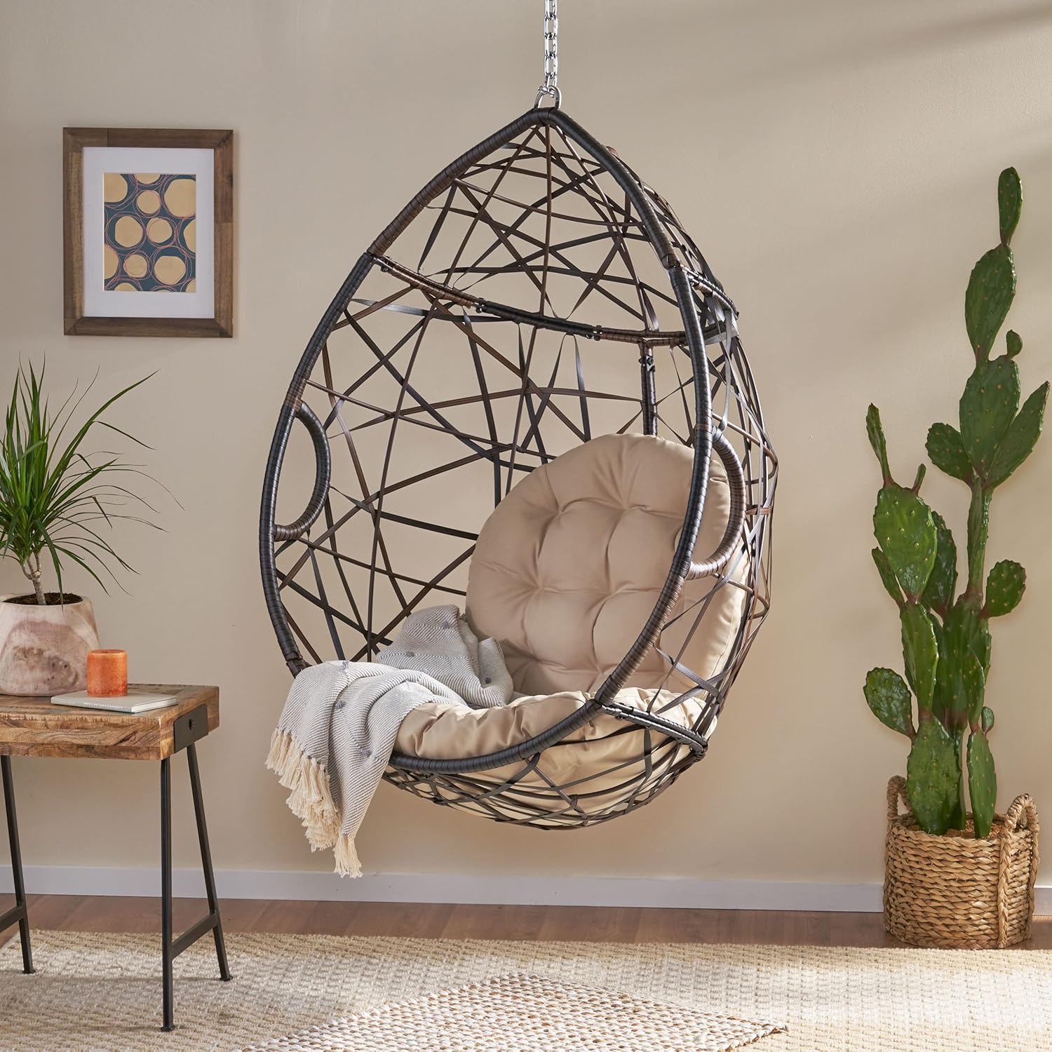 Wicker Hanging Egg Chair Cushi - Outdoor Furniture Without Cushions ulasan dan harga