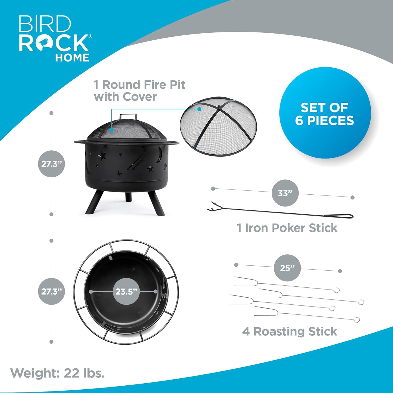 30″ Round Wood-Burning Fire Pi - Fire Pit Bowl ulasan dan harga