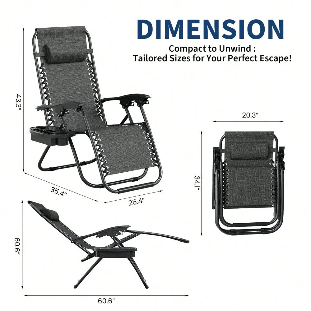 Set Of 2 ZeroGravity Chairs Wi - Outdoor Furniture Recliner Set ulasan dan harga