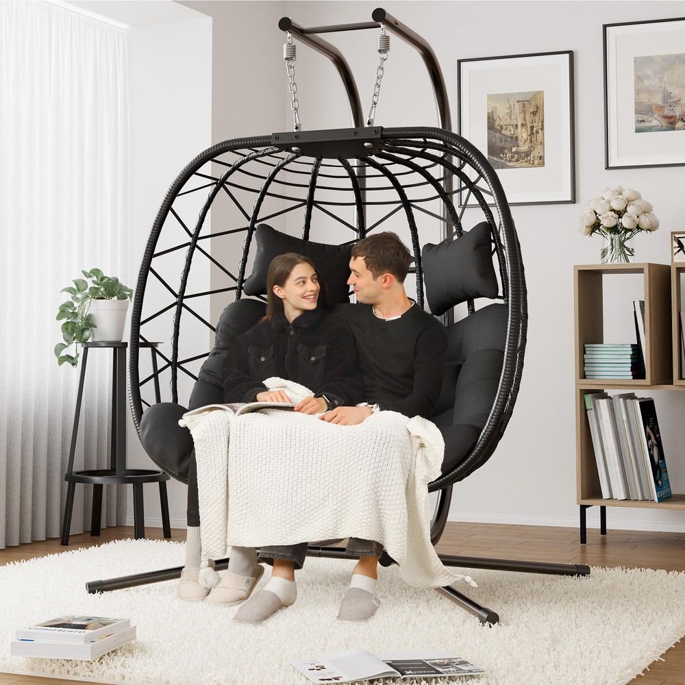 Double Swing Egg Chair with St - Hanging Egg Chair ulasan dan harga