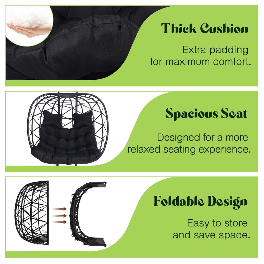 Double Swing Egg Chair with St - Hanging Egg Chair ulasan dan harga