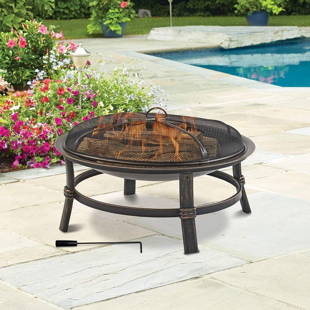 Copper-Tone Outdoor Fire Pit B - Fire Pit Bowl ulasan dan harga