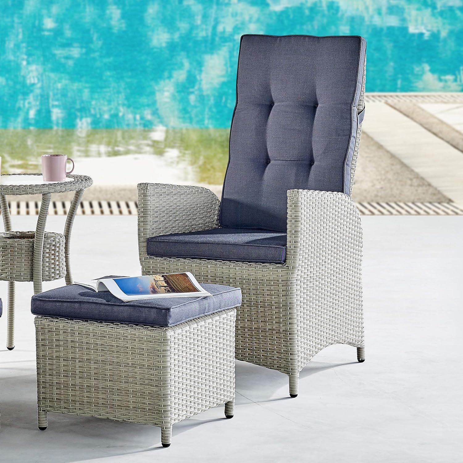 All-Weather Wicker Outdoor Rec - Outdoor Furniture Recliner Set ulasan dan harga
