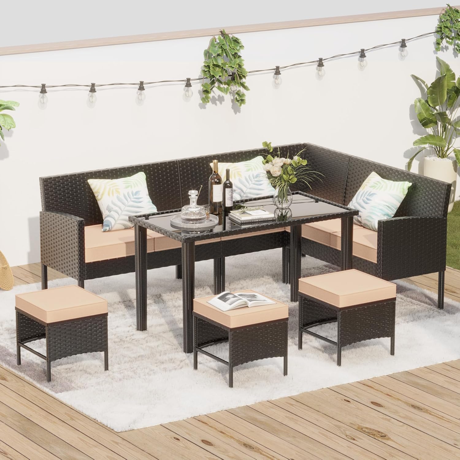 7-Piece Outdoor Patio Furnitur - Outdoor Furniture Without Cushions ulasan dan harga