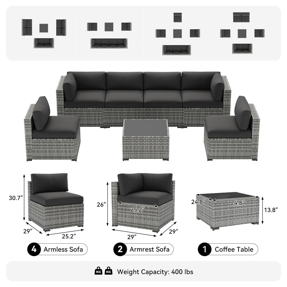 7Piece Patio Furniture Set, Wi - Outdoor Furniture Without Cushions ulasan dan harga