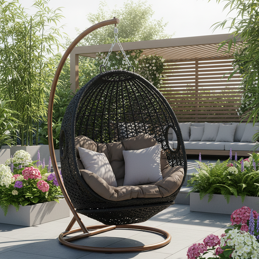 Modern Double Hanging Rattan S - Hanging Egg Chair ulasan dan harga