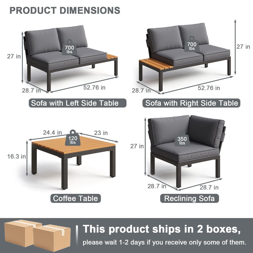 4Piece Patio Furniture Set,Met - Outdoor Furniture Recliner Set ulasan dan harga