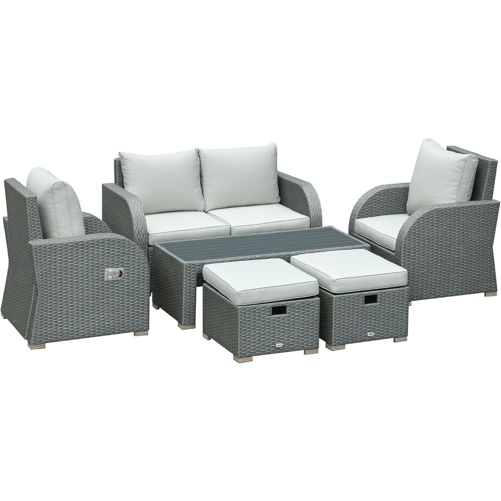 6-Piece Outdoor Wicker Patio F - Outdoor Furniture Recliner Set ulasan dan harga