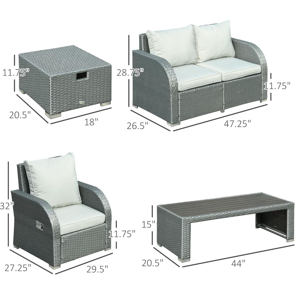 6-Piece Outdoor Wicker Patio F - Outdoor Furniture Recliner Set ulasan dan harga