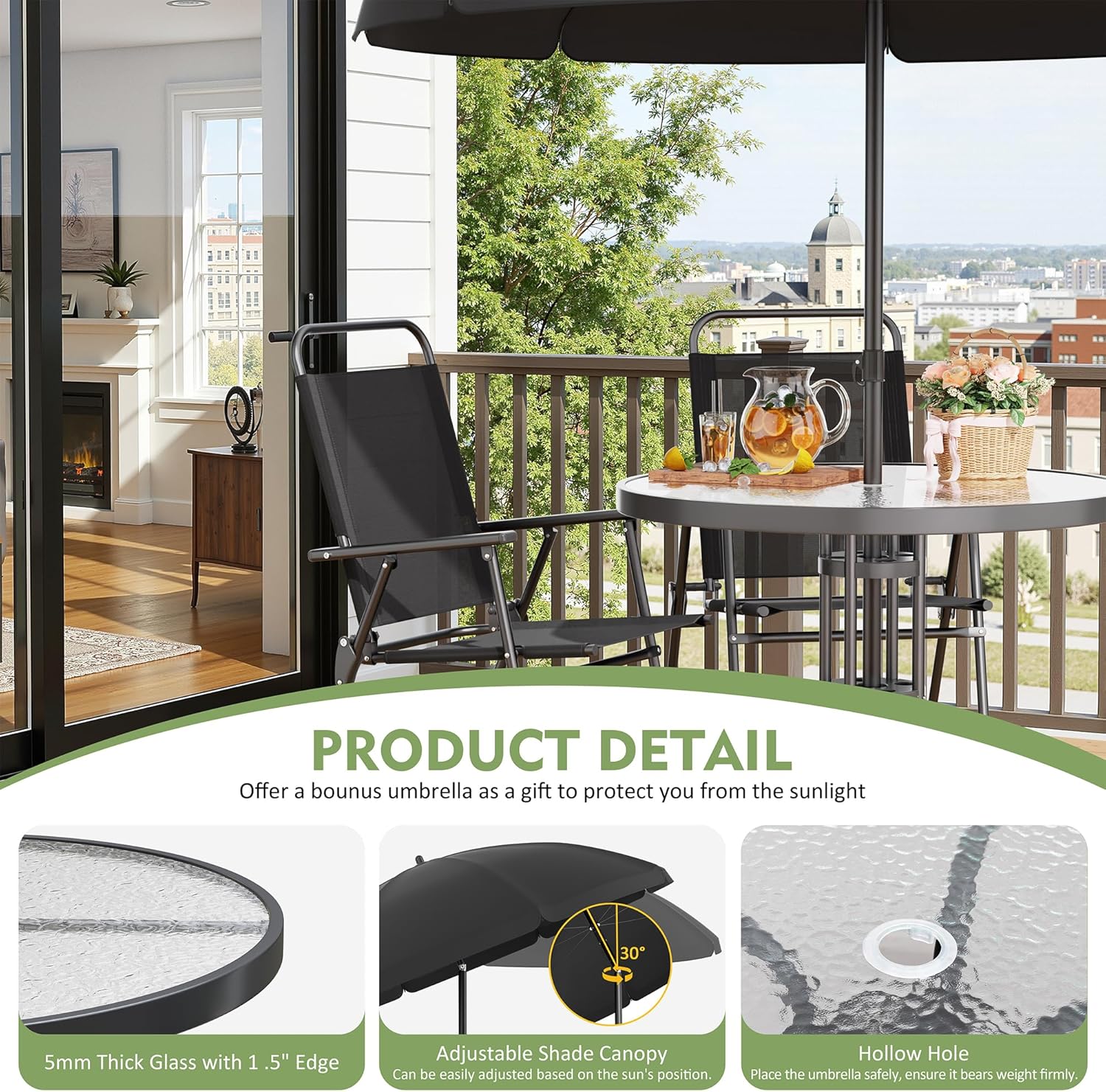 6-Piece Outdoor Patio Dining S - Outdoor Furniture Umbrella ulasan dan harga