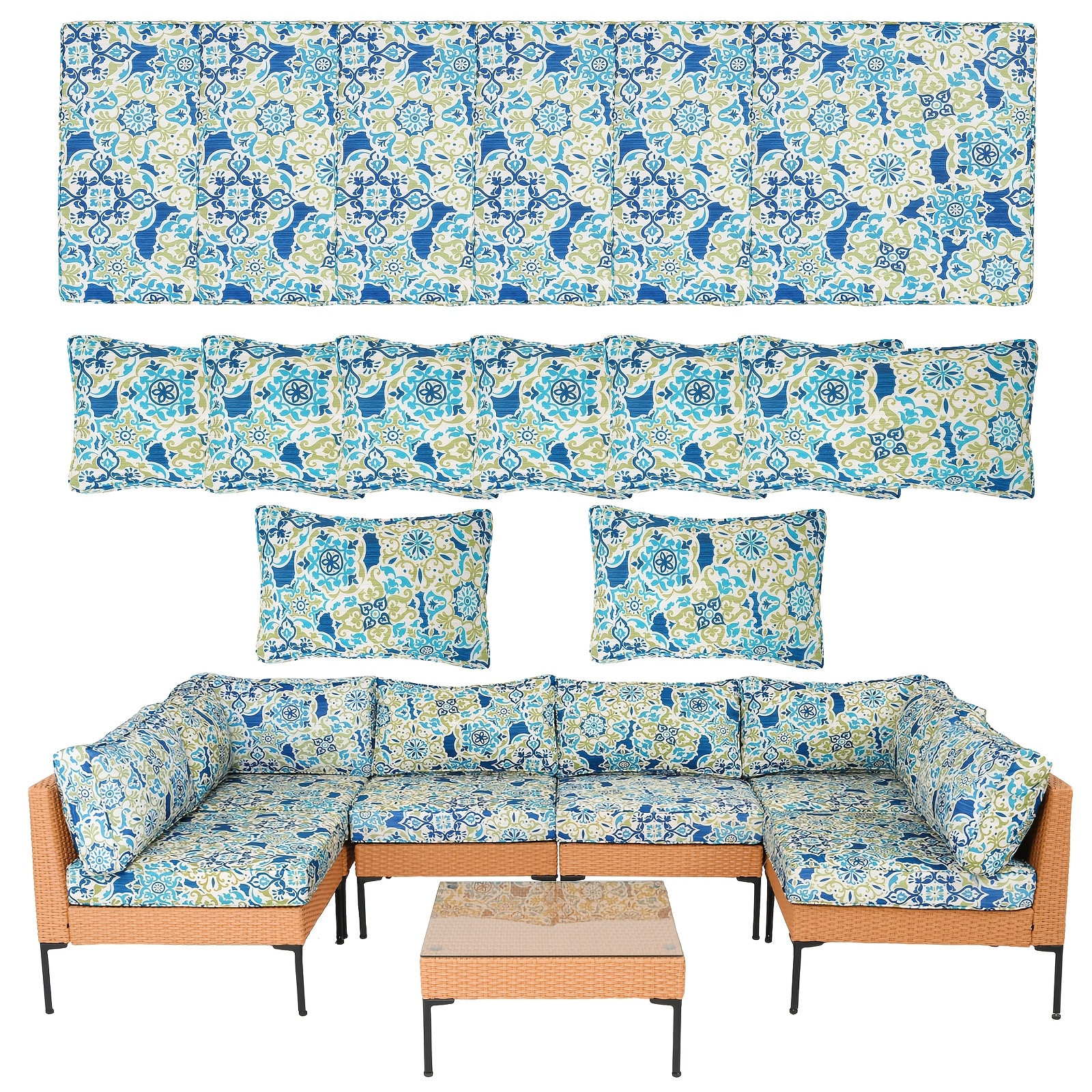 14pcs Outdoor Patio Waterproof - Outdoor Furniture Without Cushions ulasan dan harga
