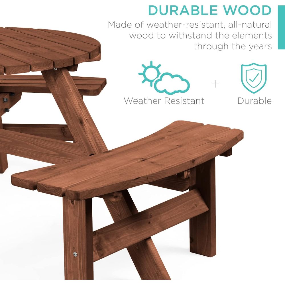 6-Person Circular Outdoor Wood - Outdoor Furniture Diy ulasan dan harga