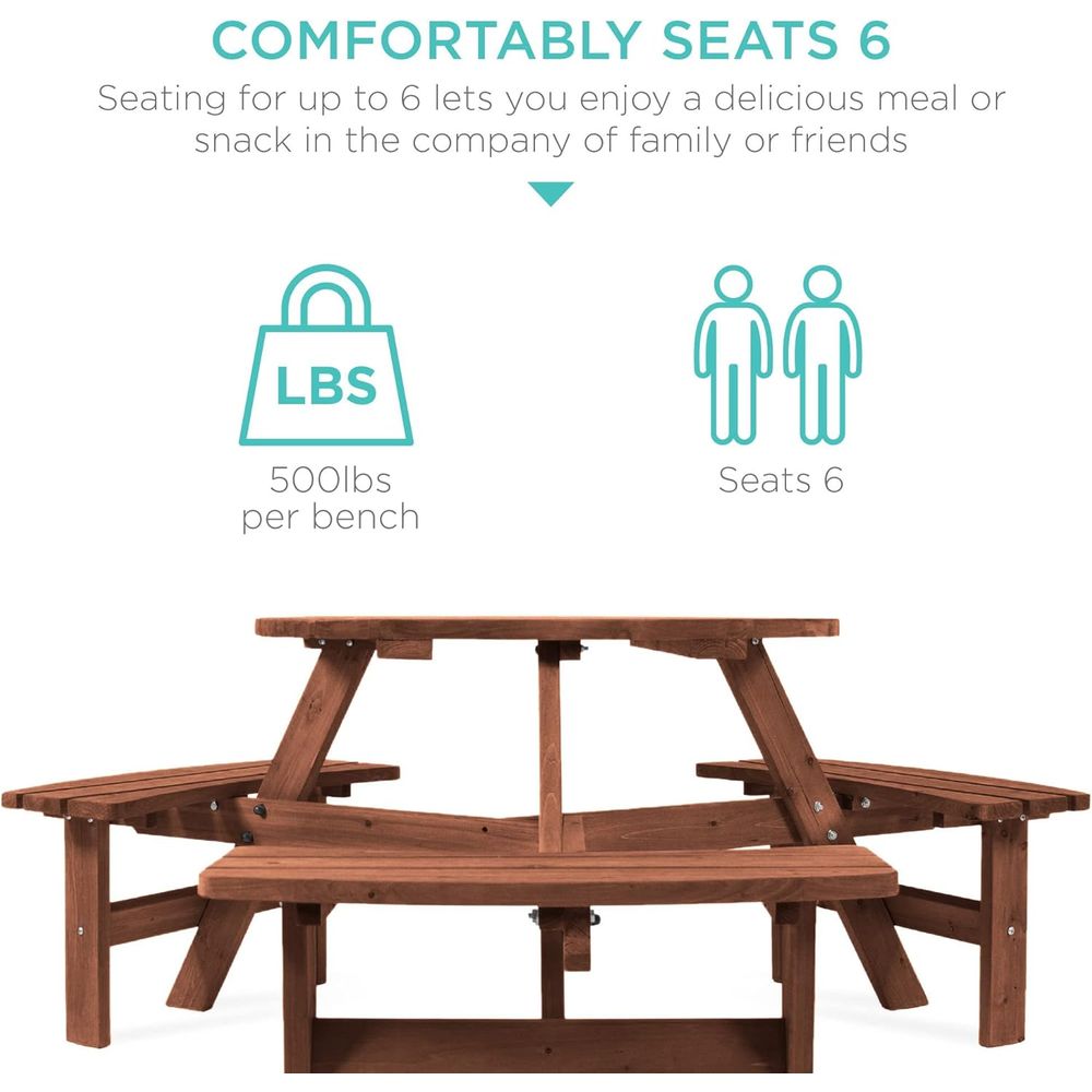 6-Person Circular Outdoor Wood - Outdoor Furniture Diy ulasan dan harga