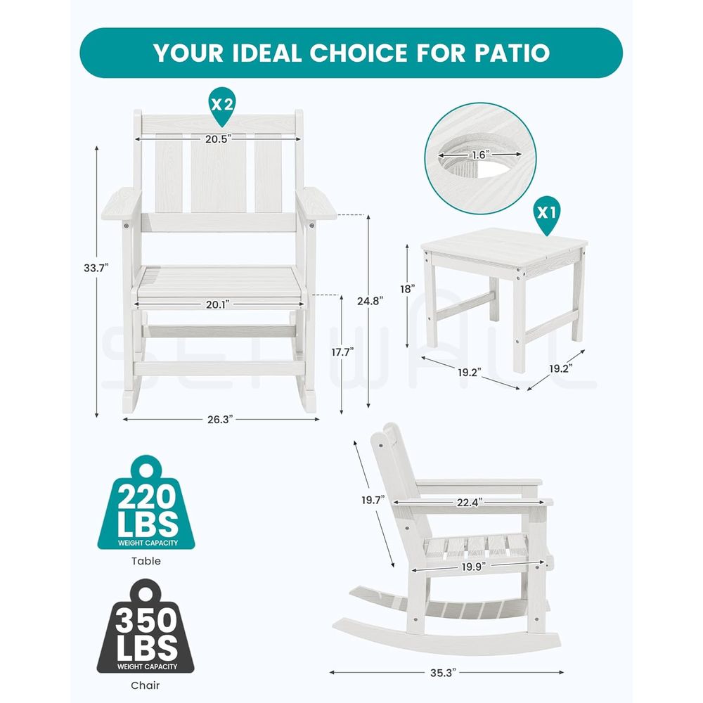 2-Piece Outdoor Rocking Chairs - Outdoor Furniture Umbrella ulasan dan harga