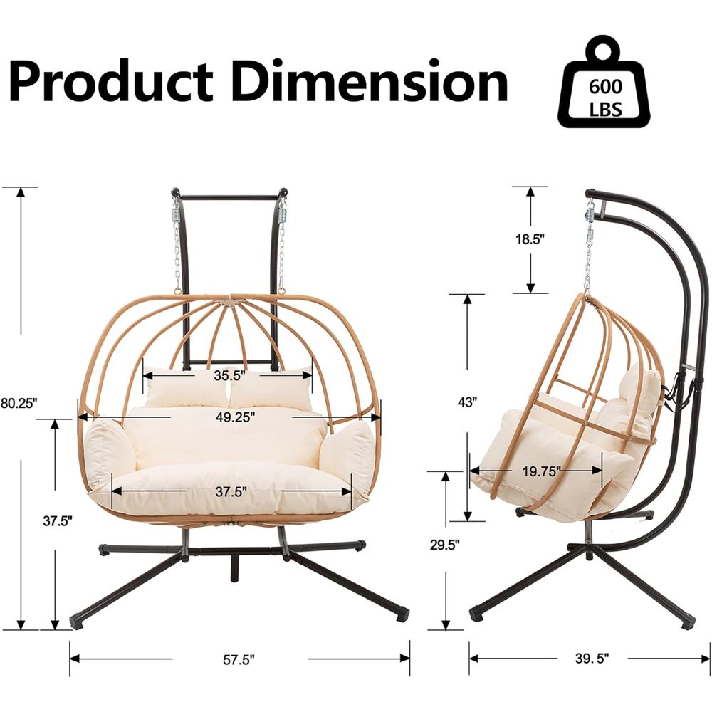 All-Weather Outdoor Double Egg - Hanging Egg Chair ulasan dan harga
