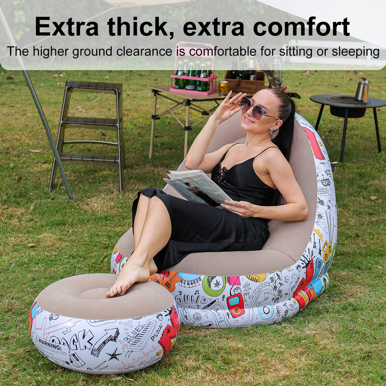 1PC Inflatable Lounger Chair w - Outdoor Furniture Arhaus ulasan dan harga