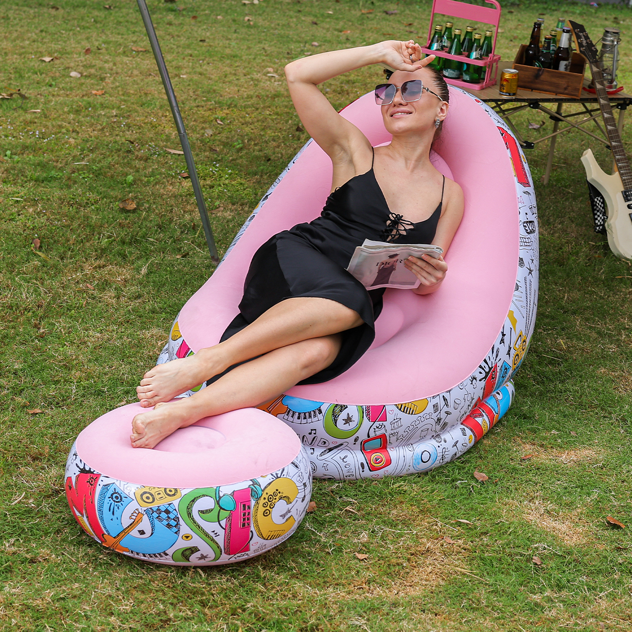 1PC Inflatable Lounger Chair w - Outdoor Furniture Arhaus ulasan dan harga