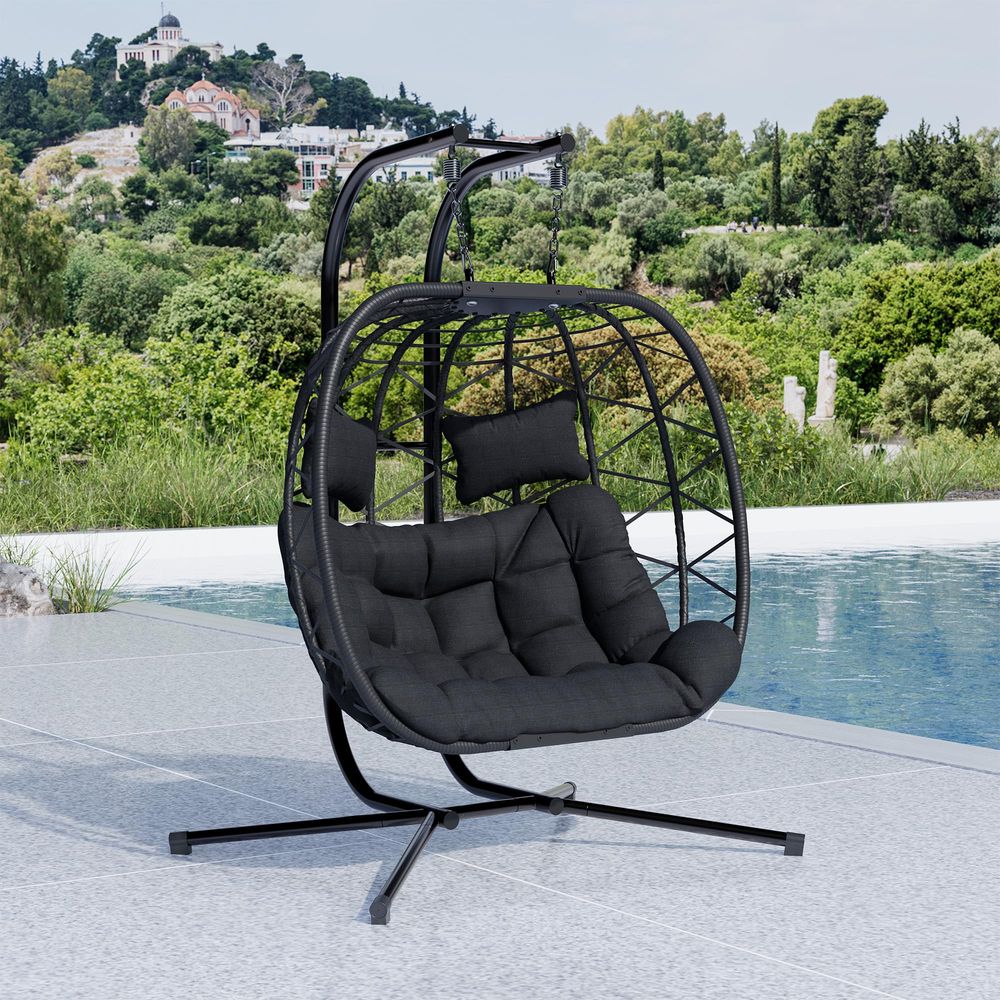 Double Swing Egg Chair with St - Hanging Egg Chair ulasan dan harga