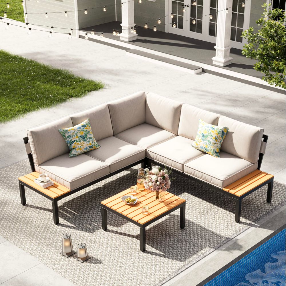 4Piece Patio Furniture Set,Met - Outdoor Furniture Recliner Set ulasan dan harga