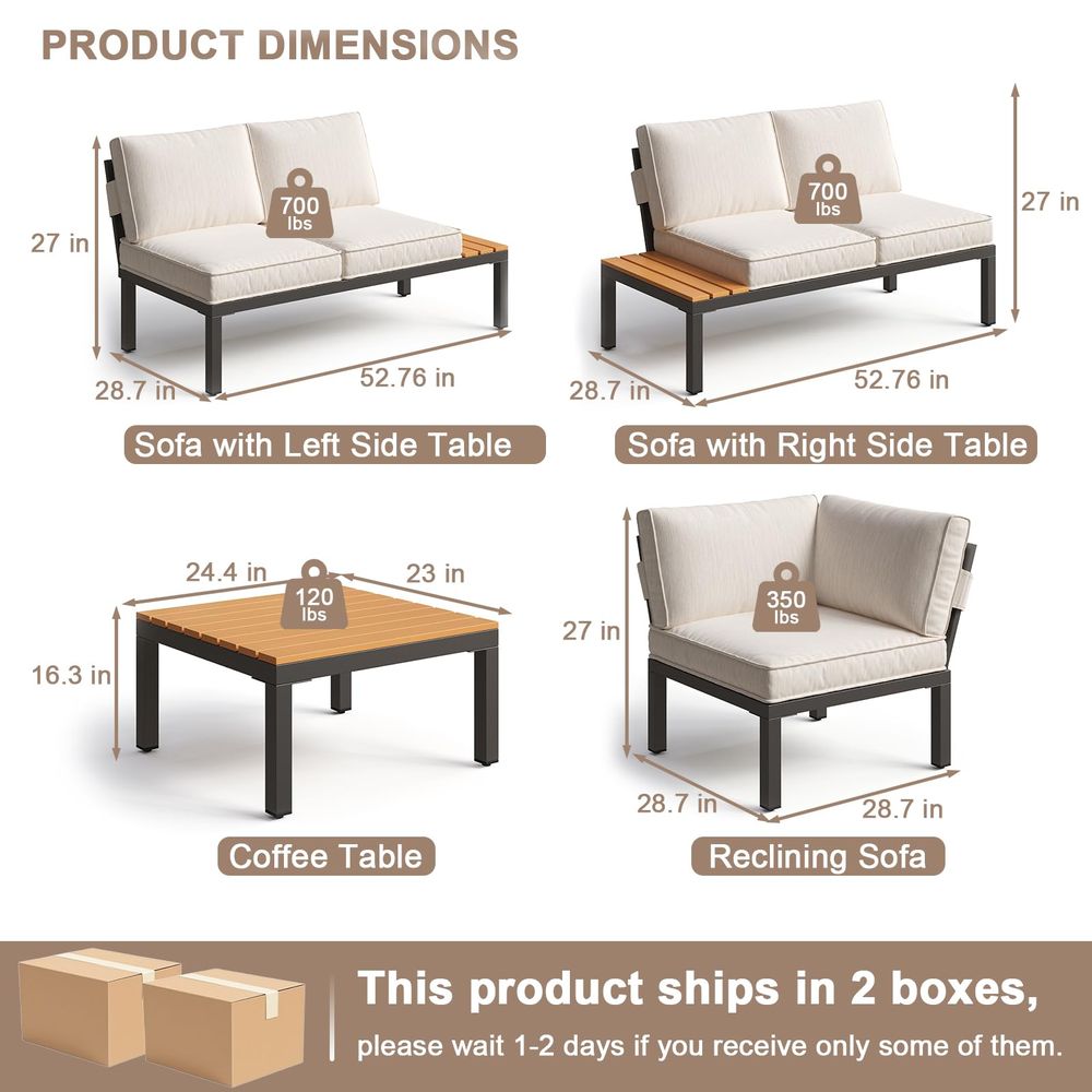 4Piece Patio Furniture Set,Met - Outdoor Furniture Recliner Set ulasan dan harga