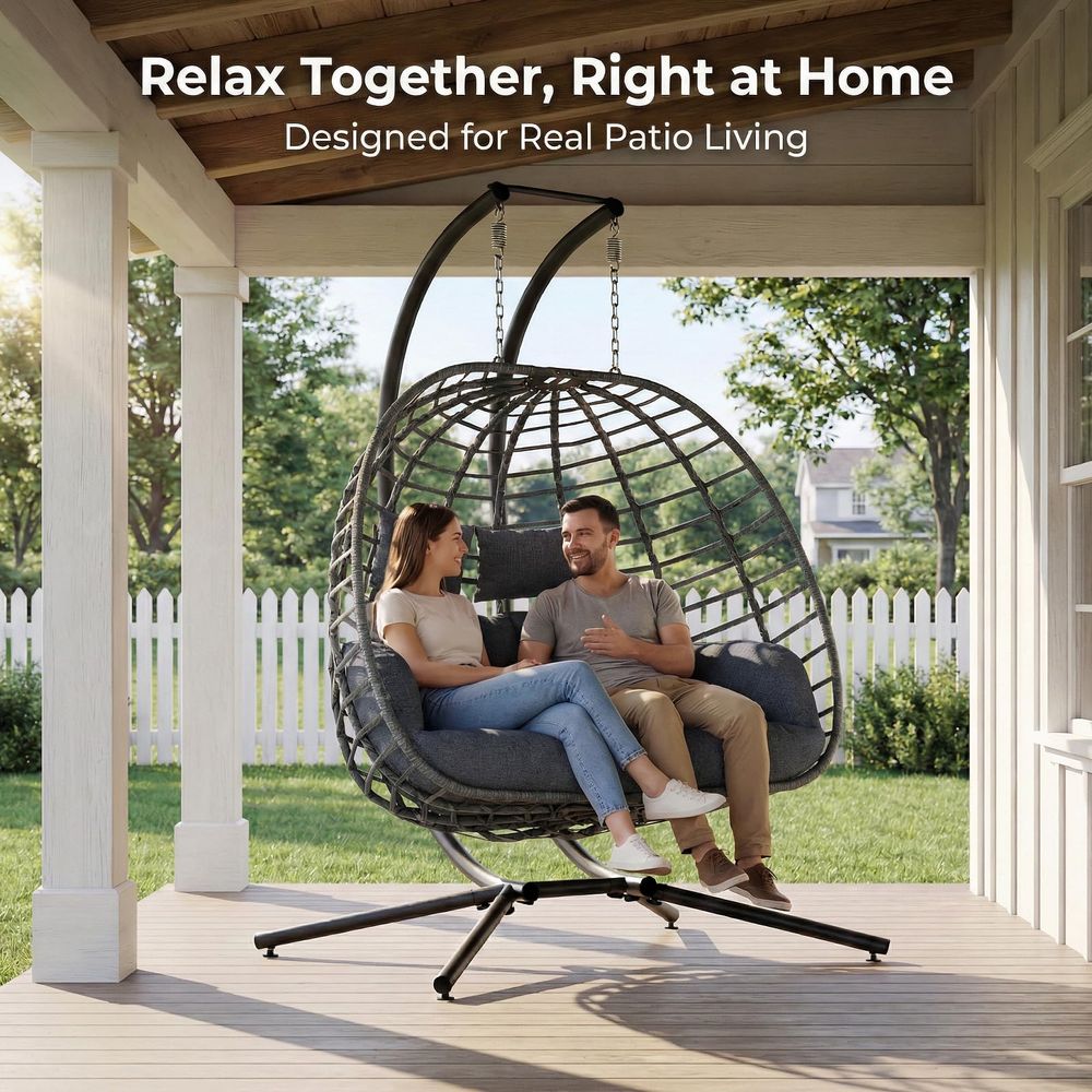 Double Egg Swing Chair with St - Hanging Egg Chair ulasan dan harga