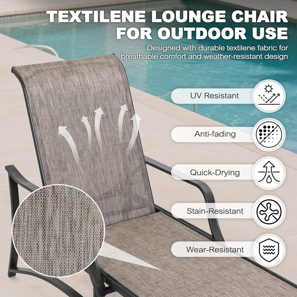 Outdoor Metal Lounge Chairs Se - Outdoor Furniture Recliner Set ulasan dan harga