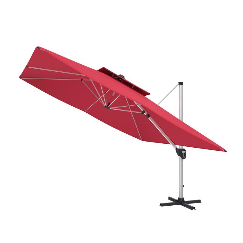 11FT Outdoor Square Double Top - Outdoor Furniture Umbrella ulasan dan harga