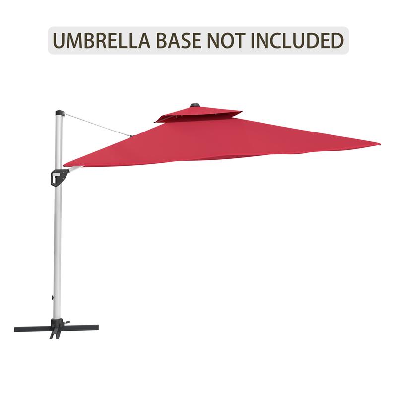 11FT Outdoor Square Double Top - Outdoor Furniture Umbrella ulasan dan harga