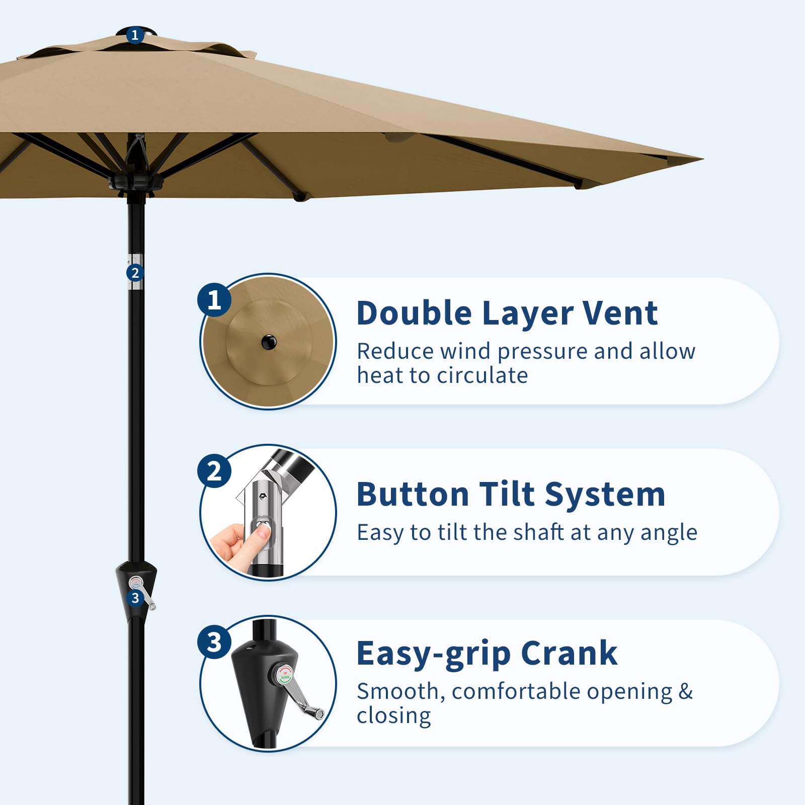 9FT Patio Umbrella - Outdoor T - Outdoor Furniture Umbrella ulasan dan harga