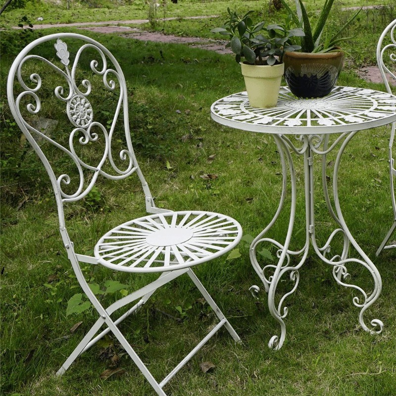 French Vintage Iron Table and  - Outdoor Furniture Cafe ulasan dan harga