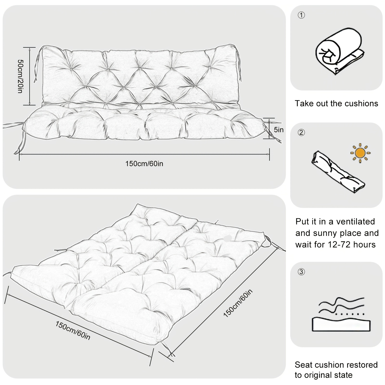 Porch Swing Cushions, Waterpro - Outdoor Furniture Without Cushions ulasan dan harga