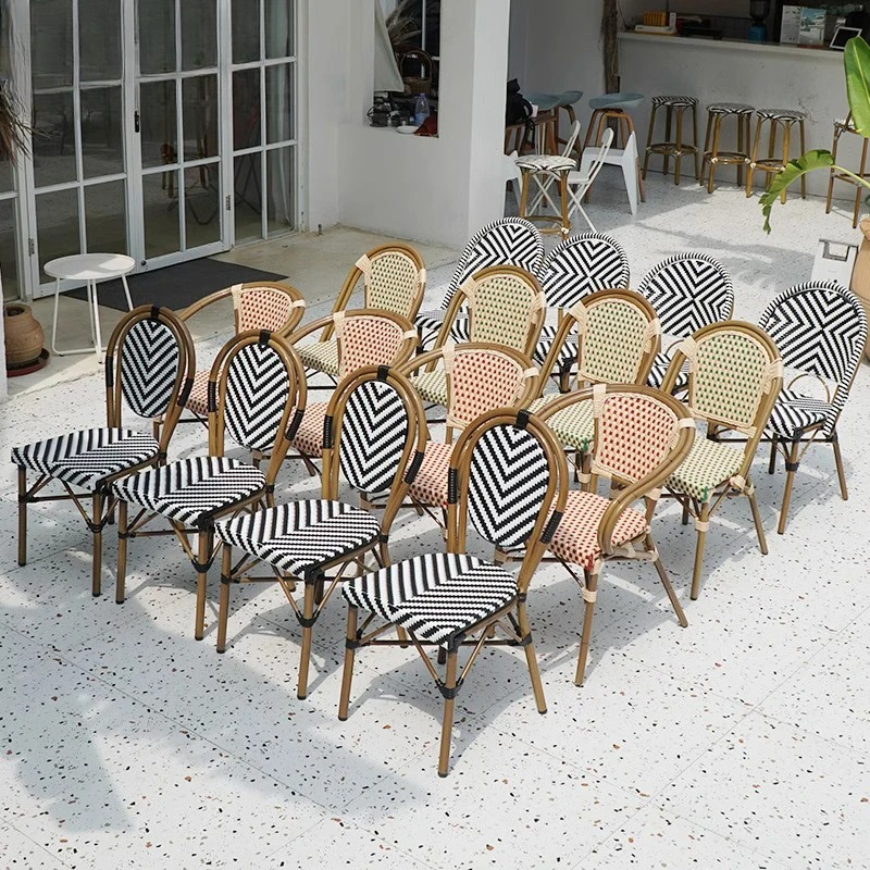 Stackable Rattan Chair French  - Outdoor Furniture Cafe ulasan dan harga