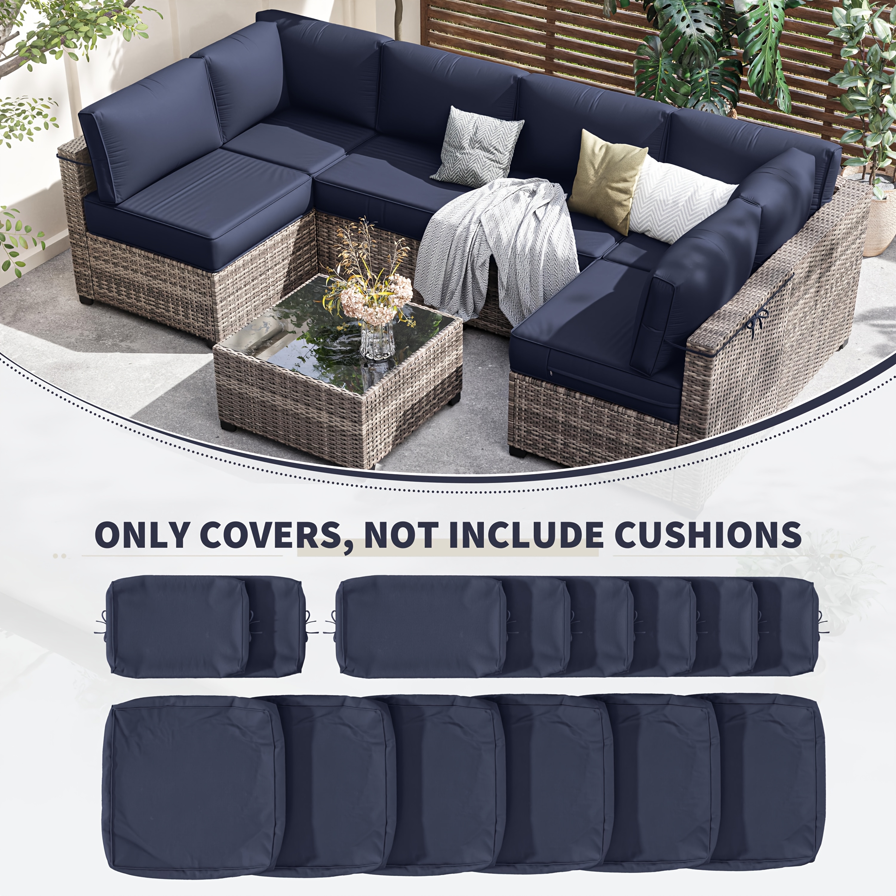 14pcs Outdoor Cushion Covers - - Outdoor Furniture Without Cushions ulasan dan harga
