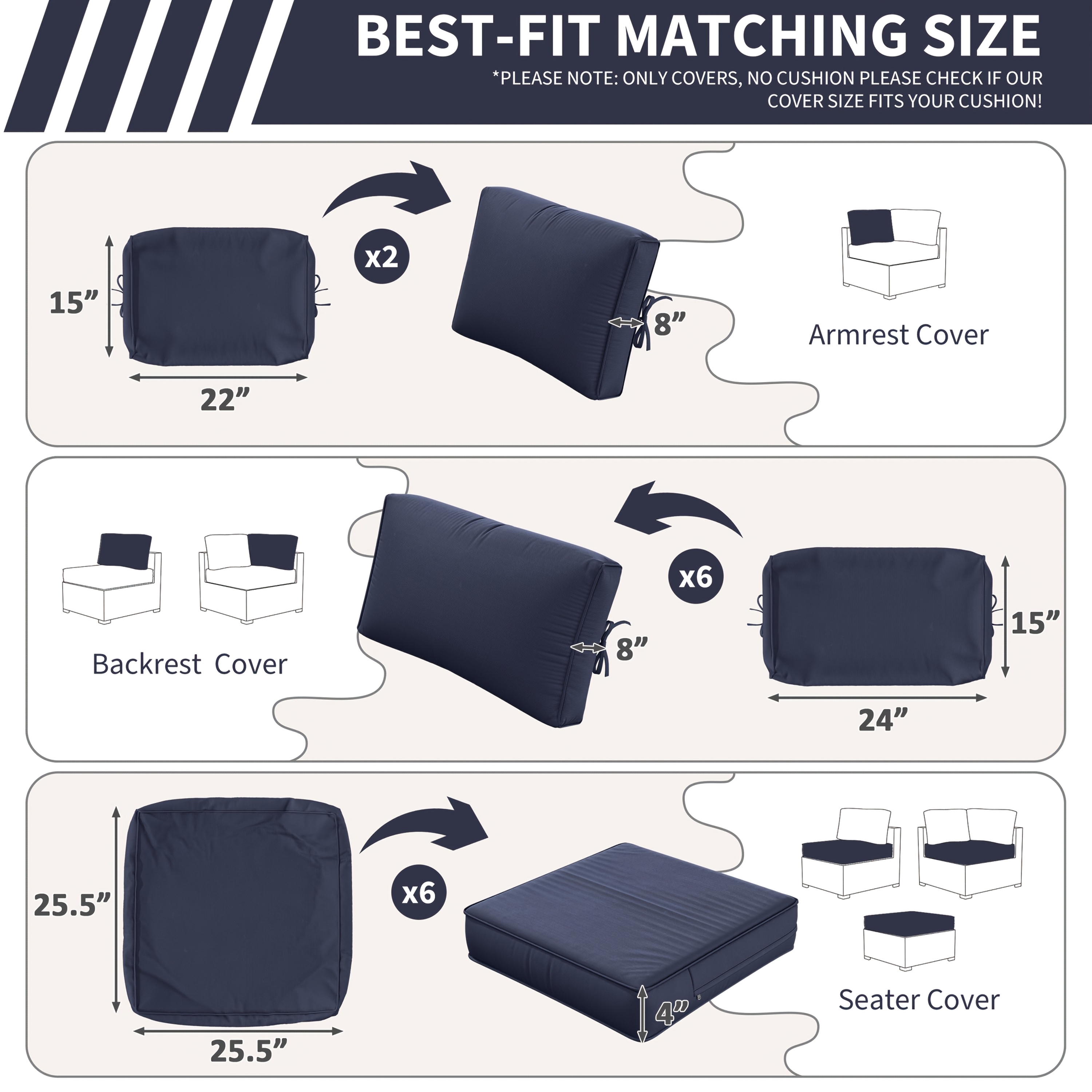 14pcs Outdoor Cushion Covers - - Outdoor Furniture Without Cushions ulasan dan harga