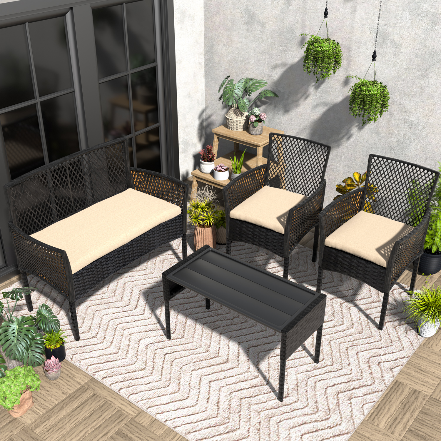 Outdoor Patio Furniture Set 4- - Outdoor Furniture Without Cushions ulasan dan harga
