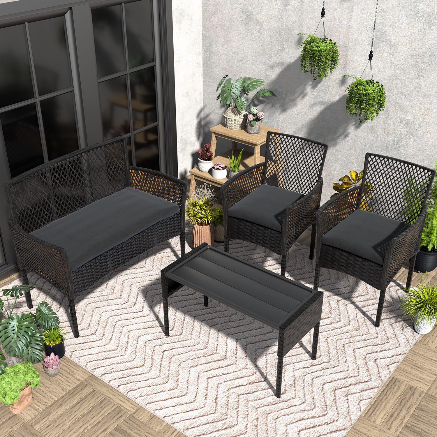 Outdoor Patio Furniture Set 4- - Outdoor Furniture Without Cushions ulasan dan harga