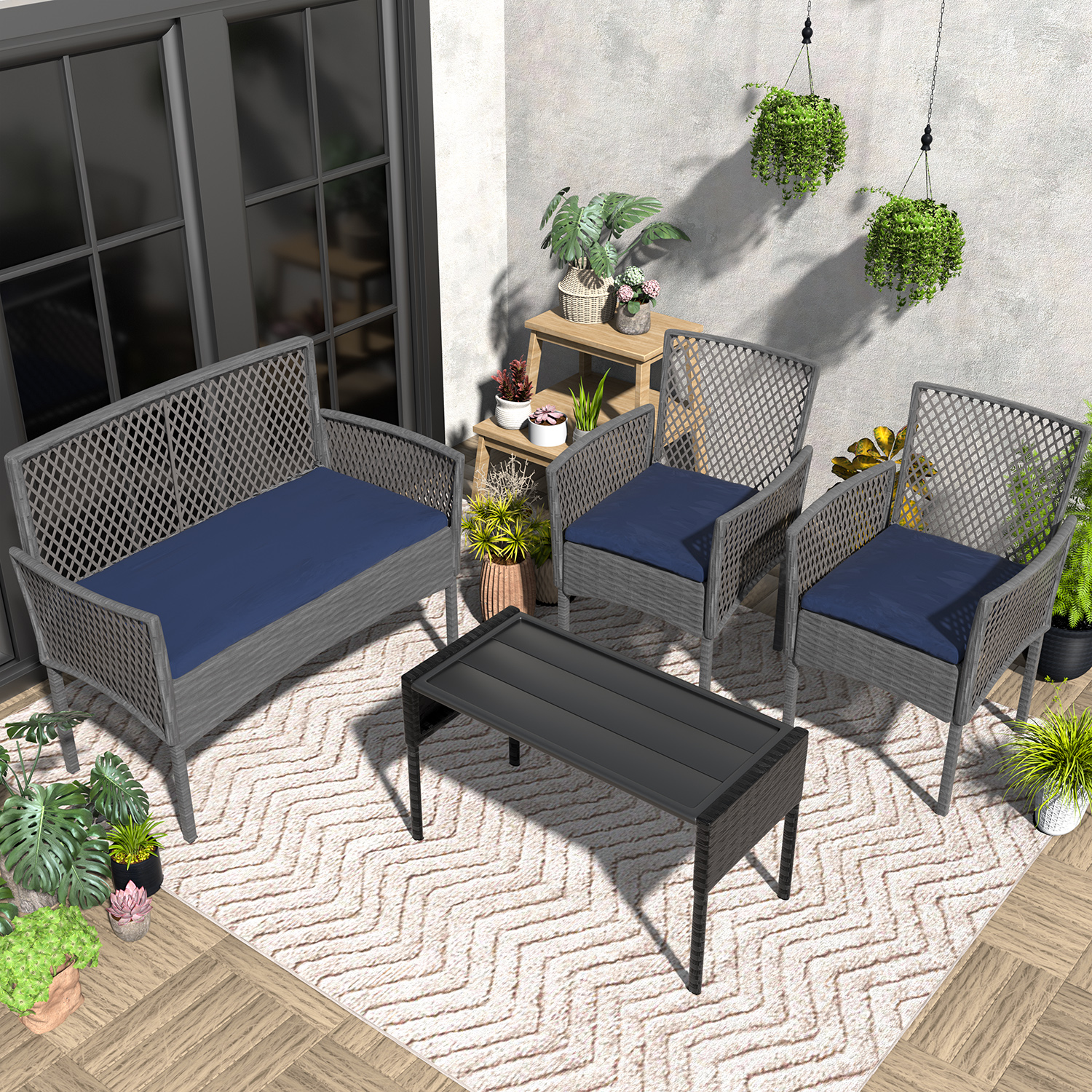 Outdoor Patio Furniture Set 4- - Outdoor Furniture Without Cushions ulasan dan harga