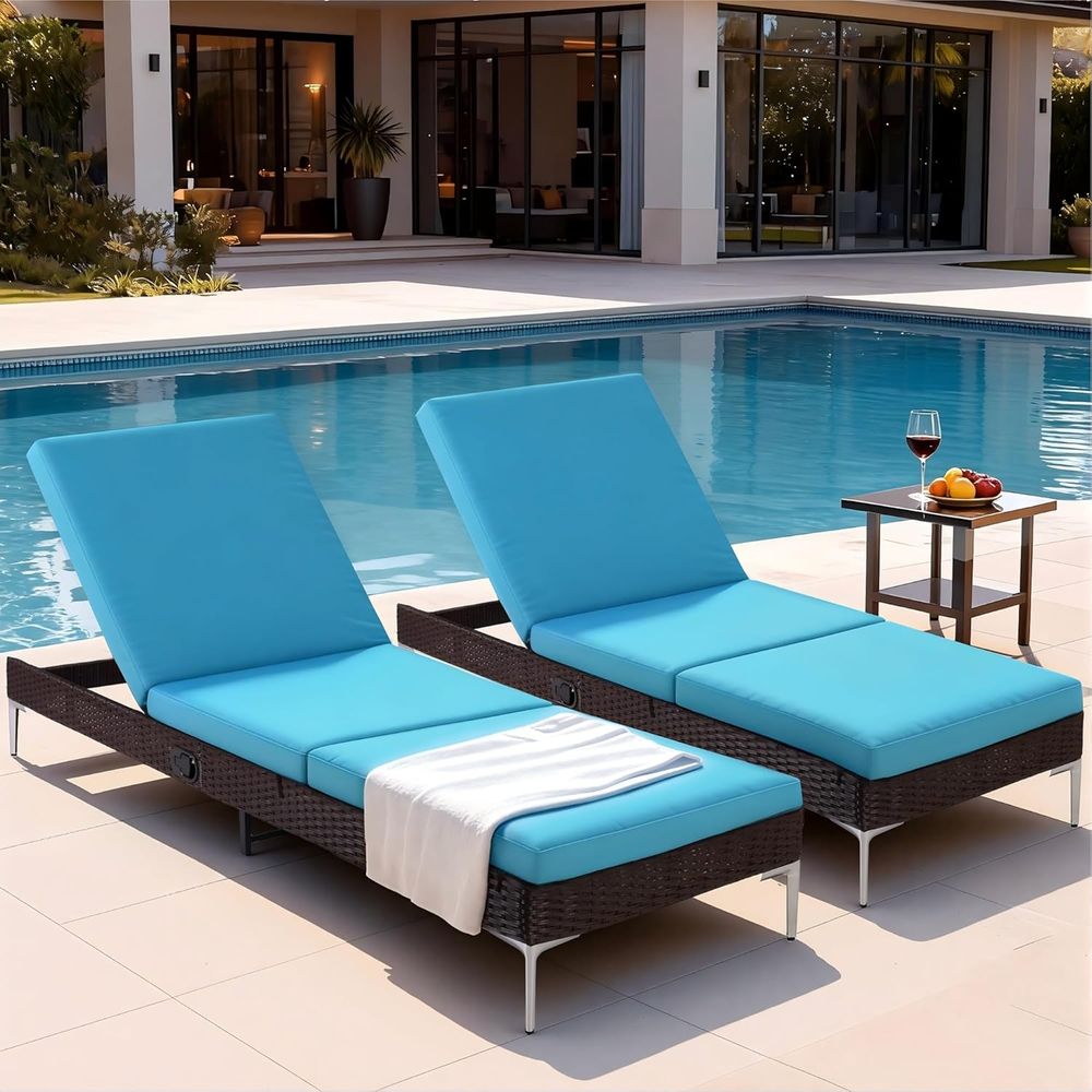 Outdoor Lounge Chairs Set o 2, - Outdoor Furniture Recliner Set ulasan dan harga