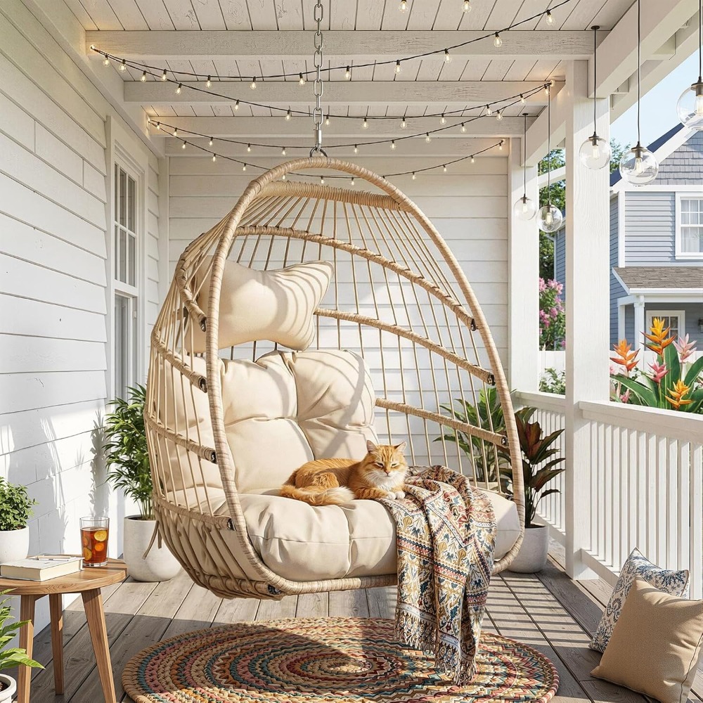 Outdoor Hanging Egg Chair With - Outdoor Furniture Without Cushions ulasan dan harga